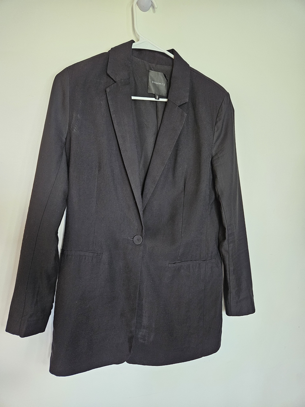 Dynamite Black Single Button Classic Blazer Fitted Jacket Coat Size S / P